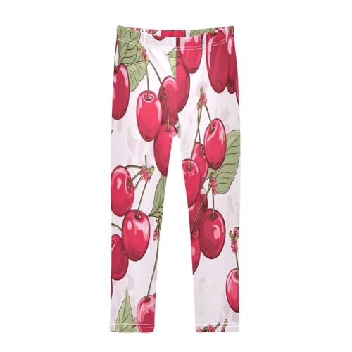 Bolaz Toddler Girls Leggings Printed Yoga Pants Leggings Red Cherry String for Kids