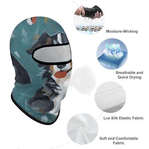 Balaclava para perro, mascarilla facial para hombre y mujer con protección solar, transpirable, máscara completa para cabeza para senderismo, ciclismo, running y conducción miniatura 3