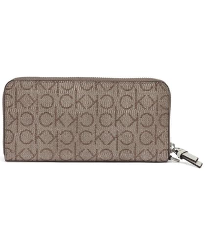 Image of Calvin Klein Women's Key Item Saffiano Continental Zip Around Wallet With Wristlet Strap