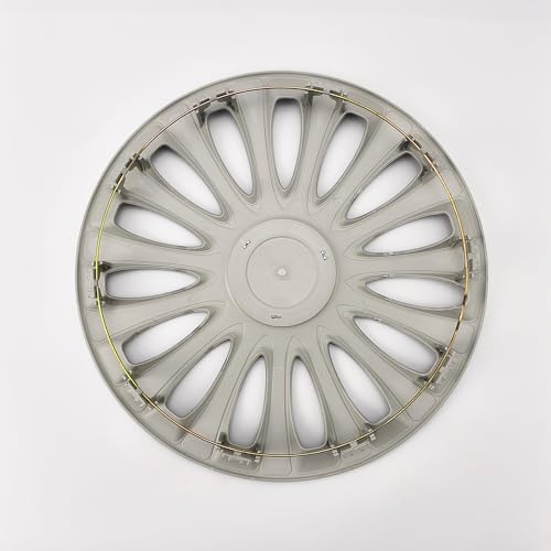 Image of Silver Black Hubcap Wheel Cover Replacement Kit 14 inch Hub Caps Wheel Rim Cover Car Exterior Accessories Pack of 4, 14 Inches