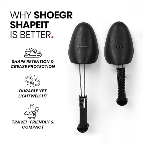 Image of SHOEGR Shoe Tree for Men | Plastic Shoe Shapeit | Shoe shaper for both Men & Women | Adjustable Shoes Trees | Tree Stretchers