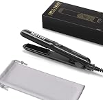 Mini Redresseur de cheveux 0.7" Fer plat de voyage portable pour cheveux courts, Bangs & Bâton - Plaques en céramique, double tension 100-240V, 60s Chauffe rapide, poudre résistante à la chaleur