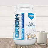 Pure Label Nutrition 100% Grass-Fed, Vanilla Whey Isolate Protein Powder (24g) with Essential Amino Acids, for Pre and Post Workout Recovery & Muscle Building, Low Fat & Low Carbs - 2lbs