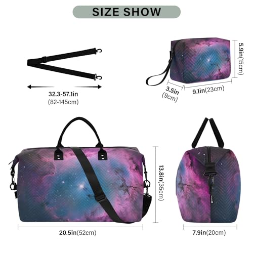Large Travel Duffel Bag, Nebula Universe Star Sports Tote Gym Bag, Shoulder Weekender Overnight Bag for Women Men, Carry On Luggage with Toiletry Bags3