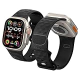 Caseology Parallax Band for Apple Watch Band [3D Ergonomic Textured] for Apple Watch Ultra 2, Ultra, Watch Series 10/9/8/7/6/5/4/3/2/1/SE Series 49mm 46mm 45mm 44mm 42mm - Matte Black