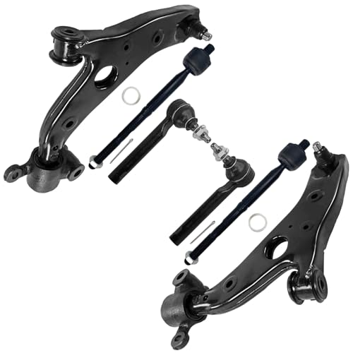 Image of Detroit Axle - 6pc Front End Kit for 2017 2018 2019 2020 2021 2022 2023 2024 Mazda CX-5, 2 Lower Control Arms with Ball Joint 4 Inner Outer Tie Rods Replacement