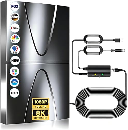 2026 Strongest TV Antenna Indoor,HDTV Antenna Indoor/Outdoor with Amplified Signal Booster-Support...
