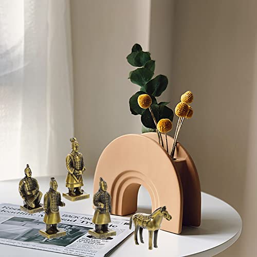 Yardwe 1 Set Terracotta Warriors Statue Ancient China Dynasty Qin Terracotta Warriors Figurine Standing Soldier Sculpture Miniature Figure Home Display Table Display Gift #TOP3