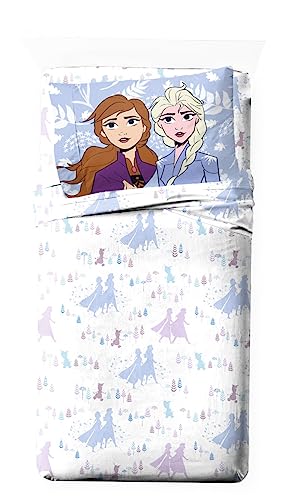 Jay Franco Disney Frozen Magical Nature - Juego de sábanas individuales de 3 piezas, 100% algodón,...