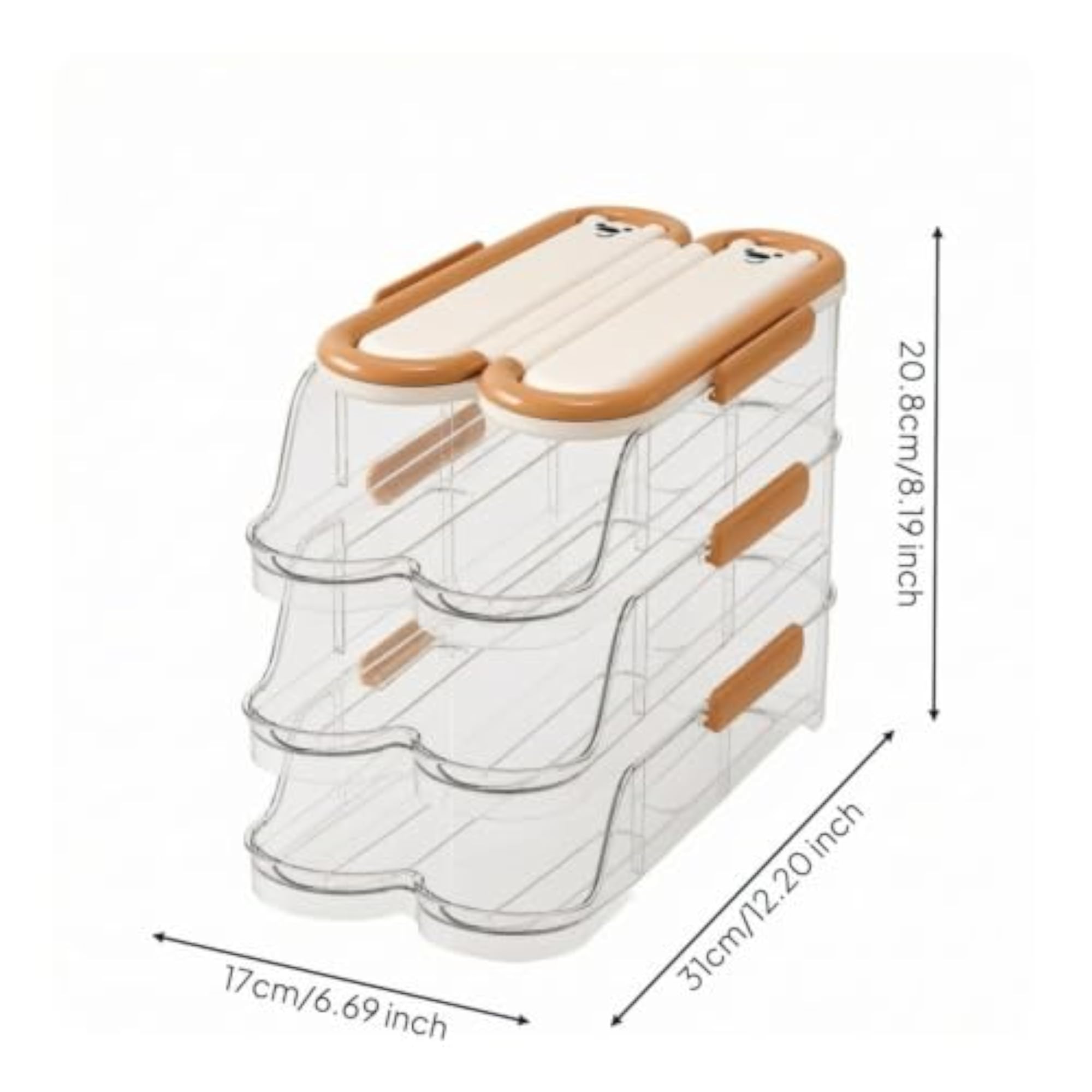 Three-Layer Egg Storage Box Stackable Egg Storage Container with Lid