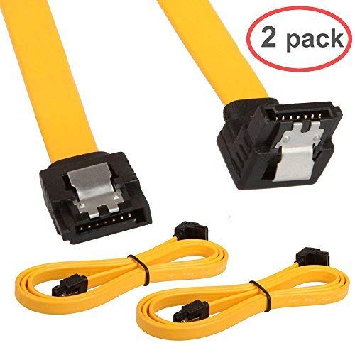 Lineso 2Pack 90 Degree Right-Angle Sata Iii Cable 6.0 Gbps With Locking Latch 32Inch Yellow #TOP6