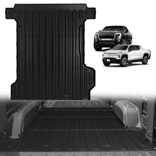 Image of TripleAliners Truck Mat Compatible with 2024-2026 Chevrolet Silverado EV RST /GMC Sierra EV Denali 5.9FT Accessories, Truck Bed Mat Heavy Duty Custom Fit All Weather Protection TPE Pickup Liner