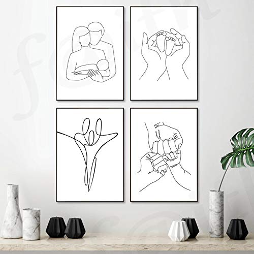 Toile mère et bébé affiche famille pour créer un salon cocooning