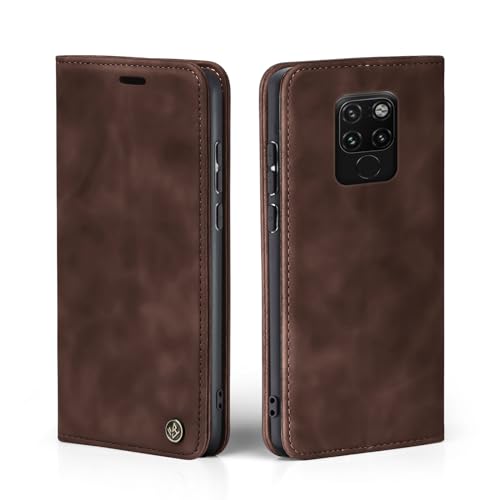 LBH Handyhülle für Huawei Mate 20 in Dunkelbraun mit Karten- & Geldfach Smartphone Hülle mit Standfunktion Flip Hülle Schutzhülle Magnetverschluss Vintage
