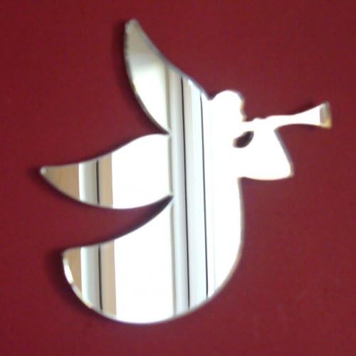 Super Cool Creations Trumpet Calling Angel Mirror - 12cm x 11cm / 4.7in x 4.3in