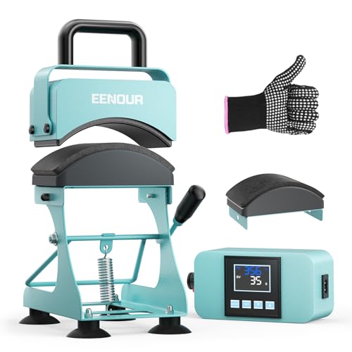 EENOUR Hat Press, Hat Heat Press Machine with 2 Platens & Caps...