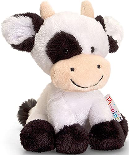 Lashuma Cuddly Toys, Daisy the Cow, Animals, Black & White, Calf, Approx. 14 cm
