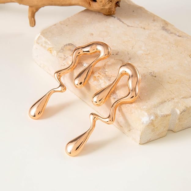 Image of Nilu's Collections Abstract Drip Design Earrings in Trendy and Modern Look | gift for her,gifts for womens & gilrls