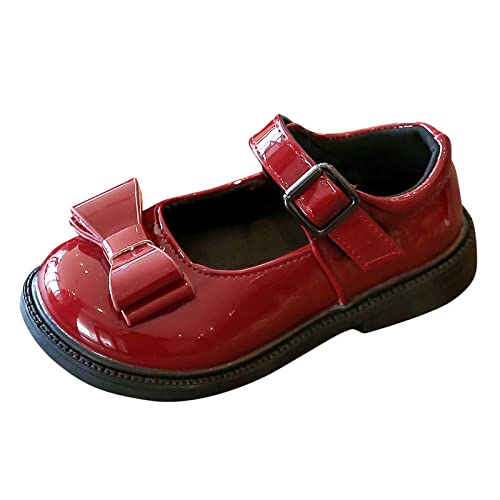 Girls Kids Mary Jane Shoes Bow Rubber Sole Ankle Sandals Baby Childrens School Dress Dance Casual Non Slip Shoes