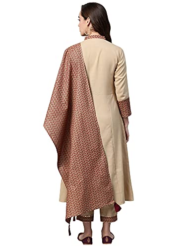 Image of INDO ERA Women's Self Design Pure Cotton Straight Kurta with Pant & Dupatta Set (KKKKK2534)