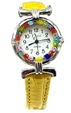Orologio Donna watch in Vetro di Murano Murrina Millefiori (GIALLO)