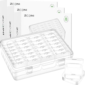 Bead Organizer Box, 84Pcs Small Clear Plastic Storage Containers, 3 Large Craft Organizer Boxes, 3 Sheets Label, Mini Parts Storage Solution for Beading Jewelry Making Diamond Arts Screws Seeds