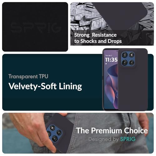 Image of SPRIG Compatible with Moto Edge 60 Stylus Premium SilkTone Back Cover Drop Tested Shock Proof Mobile Case for Men, Women, Boys and Girls with Camera Protection (Charcoal Grey)