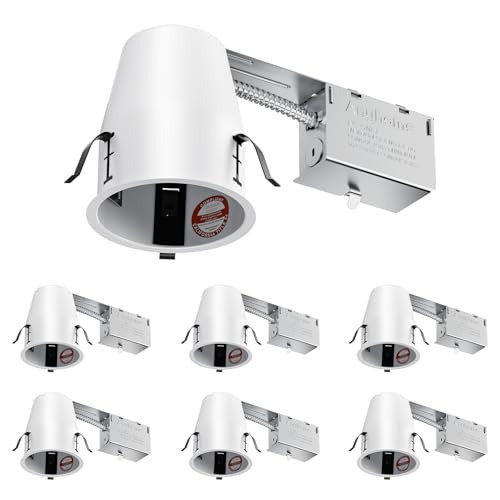 ANYHOME 6 Pack 4 Inch Recessed Lighting Housing Remodel,Can Light Housing,IC Rated & Air Tight,E...