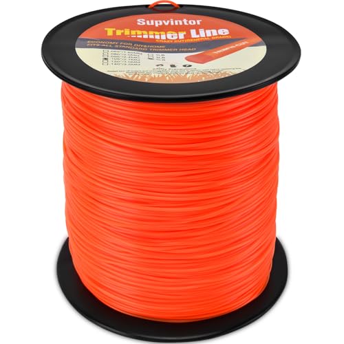 Supvintor 105 Trimmer Line, 105 Weed Eater String, 105 String Trimmer Line, 105 Weed Eater Line, Commercial Round 105 Weed Wacker String- 0.105''-1038Ft-5Lb for String Trimmer Weed Trimmer, Orange