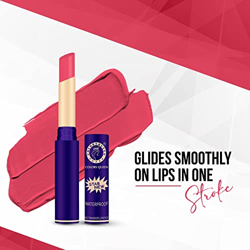 Image of Colors Queen Queen Lips Matte Lipstick | Long Lasting Lipstick Waterproof Highly Pigmented with Smooth Application | Smudge Proof Lipstick for Women (17 - Neon)