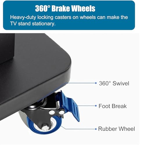 Soporte universal móvil para TV de 32 a 75 pulgadas negro miniatura 3