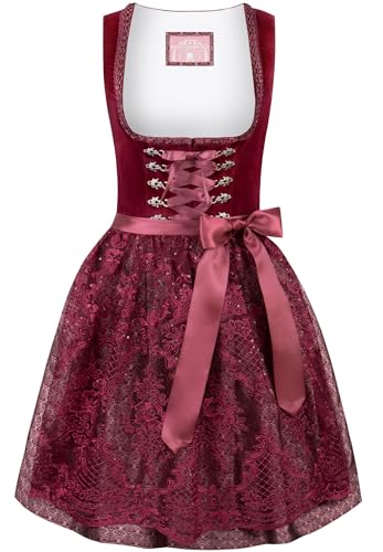 Robe Dirndl Loredana rouge taille 40 pour femme style bavarois