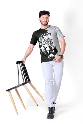 Image of Vintage Animal T Shirt for Men 3D Fierce Leopard Print T Shirt /Summer Short Sleeve Holiday T-Shirts Loose Clothing O-Neck Pullover /Cheetah Printed Attractive T Shirt