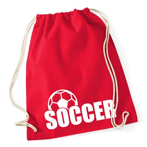 Huuraa Gymbag Soccer Ball Geschenk 12 Liter Classic Red Baumwolle Soccer Geschenkidee