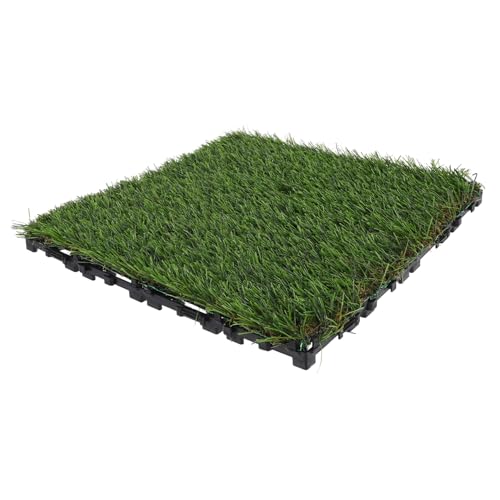 DIKACA Losetas De Césped Artificial Interconectables para Exteriores Suelo para Patio y Jardín Decoración De Balcón y Terraza Fácil Instalación