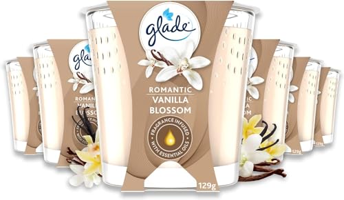 Glade Duft-Kerze im Glas, 6er Pack, Romantic Vanilla Blossom, bis zu 30...