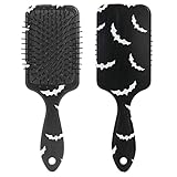 Bats Halloween Goth Hair Brush for Women Girls, Anti Static & Frizz Air Cushion Massage Comb for Lon