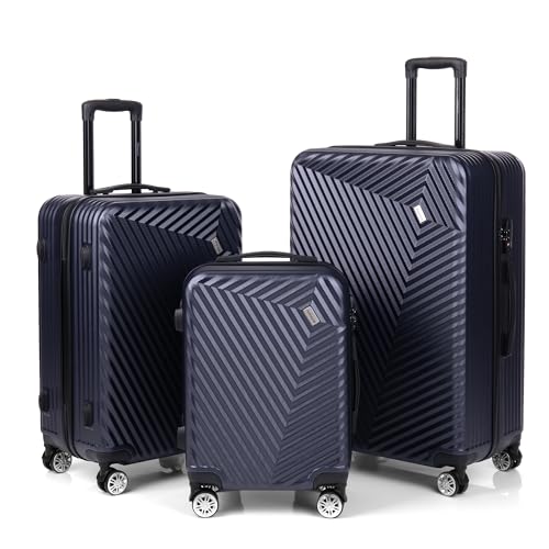 xRace 3-teiliges Kofferset ABS Hartschalenkoffer – 20/24/28 Zoll Handgepäck Trolley, 4 leise...