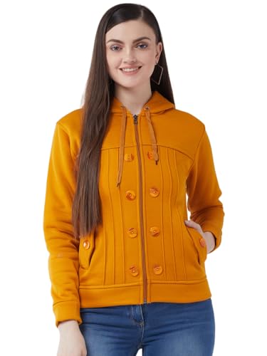 Image of Pivl Casual Solid Full Sleeves Stylish Women Fleece Jacket with Zipper Hoodie II Hooded Neck II Winter Wear