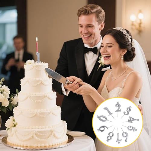 Number Candle Holders, Reusable Alloy Candlestick Set, Cake Topper Number Stands with Secure Candle Insert, Celebration Holders with Stable Upright Base, Birthday Party Accessories, for Men Women – Image 4
