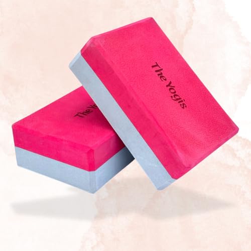 Image of The Yogis High Density Foam Yoga Block Brick | Set of 2 | Large Size With - Yoga Belt