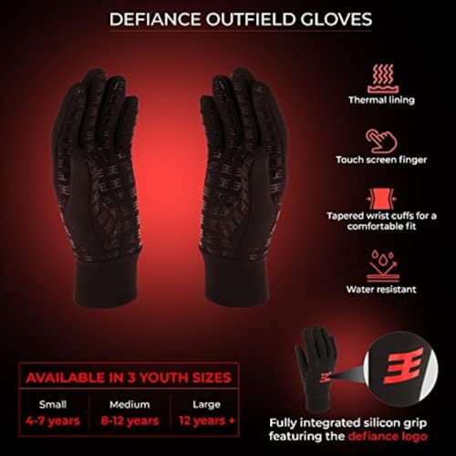 Defiance Outfield Player Grip Gloves, Thermal, Water Resistant3