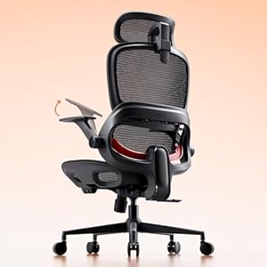 SIHOO Bürostuhl Ergonomisch, Schreibtischstuhl mit 4D Dynamischer Lordosenstütze, Breiter Kopfstütze & Klappbaren Armlehnen, Neigung 90-135°, Schwarz