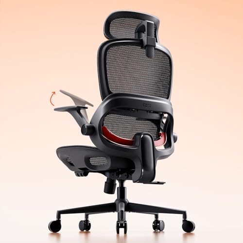 SIHOO B100 Ergonomic Office Chair, Comfy Desk Chair with Adaptive Dynamic Lumbar Support, Computer Chair with Extra Wide Headrest, Flip-Up Armrests, 90-135° Tilt Lock and Breathable Mesh Cushion