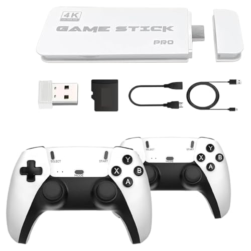 Consola Retro de Juegos Pro 128G, Consola 4K HDMI con más de 40.000 Juegos Integrados, 20+ Emuladores, 2 Mandos Inalámbricos 2.4G (Funcionan con Pilas), Plug-and-Play para TV y Retro-Gaming