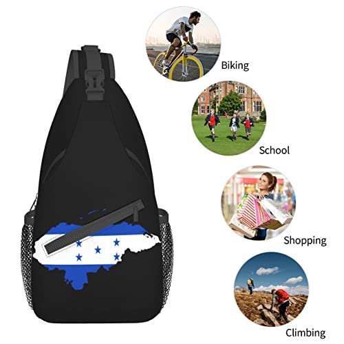 Mochila bandolera unisex negra para senderismo miniatura 7