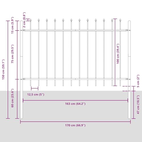 vidaXL Moderner weißer Zaunpaneel-Set aus 7 für Außensicherheit & Garten Schutz mit langlebiger Stahlkonstruktion und wetterfestem Barriere-Design für Zaunlösungen im Wohnbereich