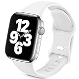 Jiamus Pulsera deportiva compatible con Apple Watch, 38 mm, 42 mm, 40 mm, 44 mm, silicona suave, correa de repuesto para iWatch Series 6, 5, 4, 3, 2, 1, SE
