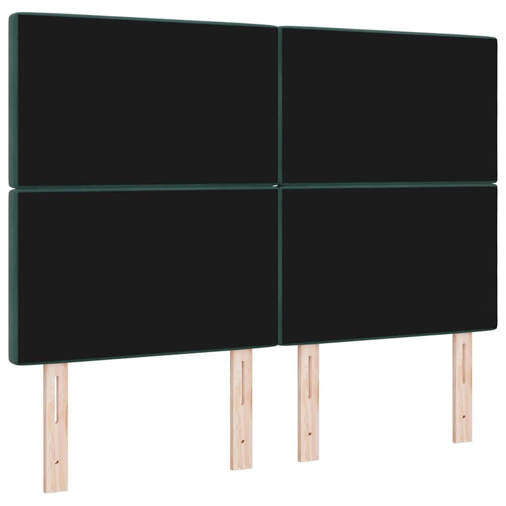 Cabecero de cama LED de 144 cm, color verde oscuro, RGB, altura regulable, 118/128 cm, madera maciza de pino tapizado, panel de pared para jóvenes y adultos