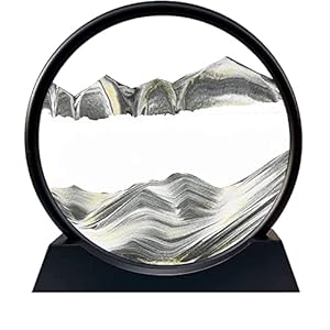 Stromend zand schilderij, bewegende zand kunst foto, 3D diepzee zandlandschap in beweging display vloeiende zand frame…